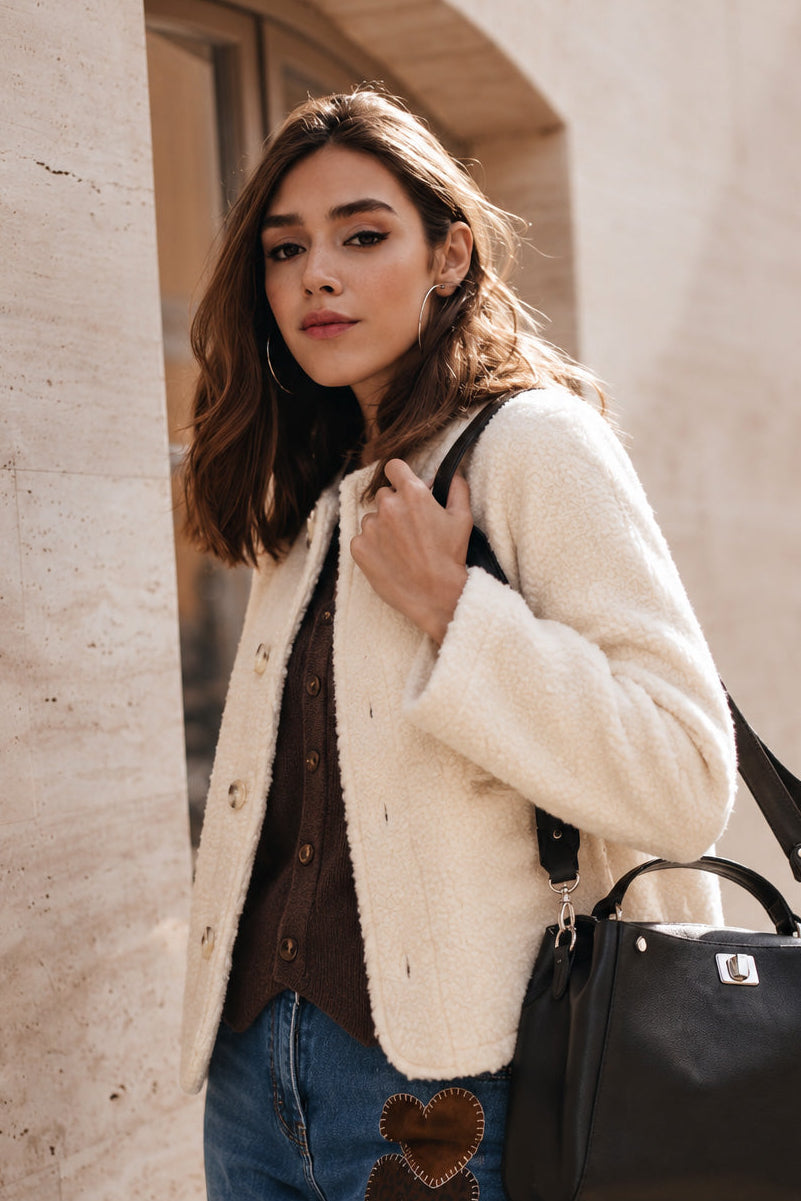 Boucle Button Front Jacket