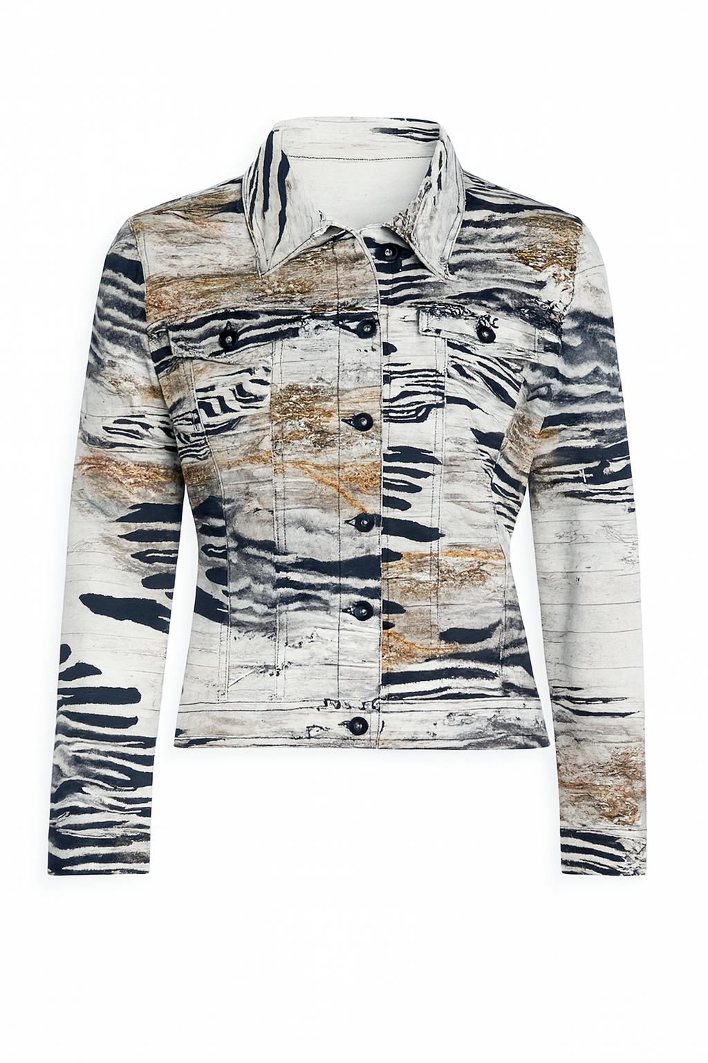 Animal print jean style jacket
