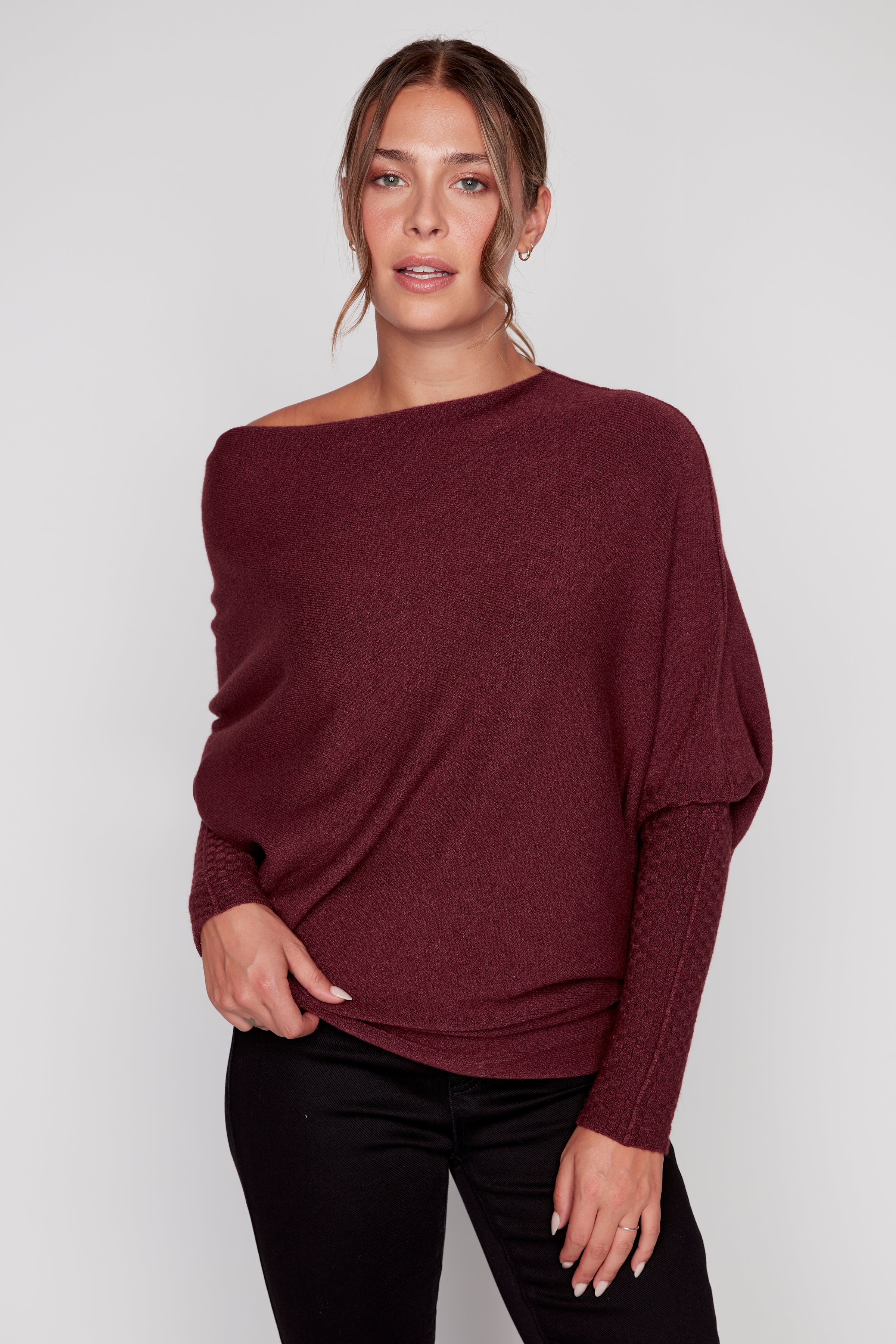 Asymmetric cape sweater