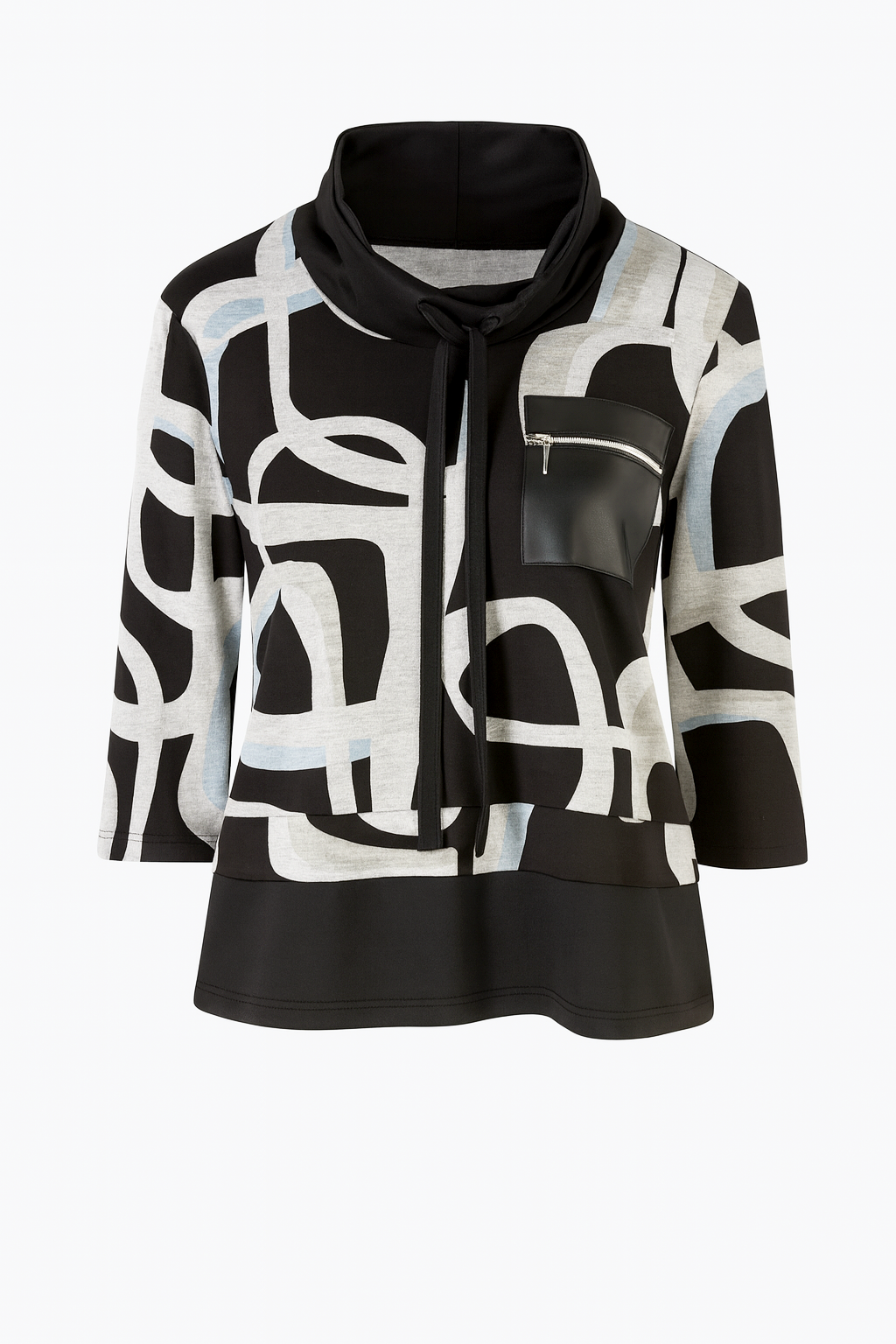 Print tunic with grommet detail