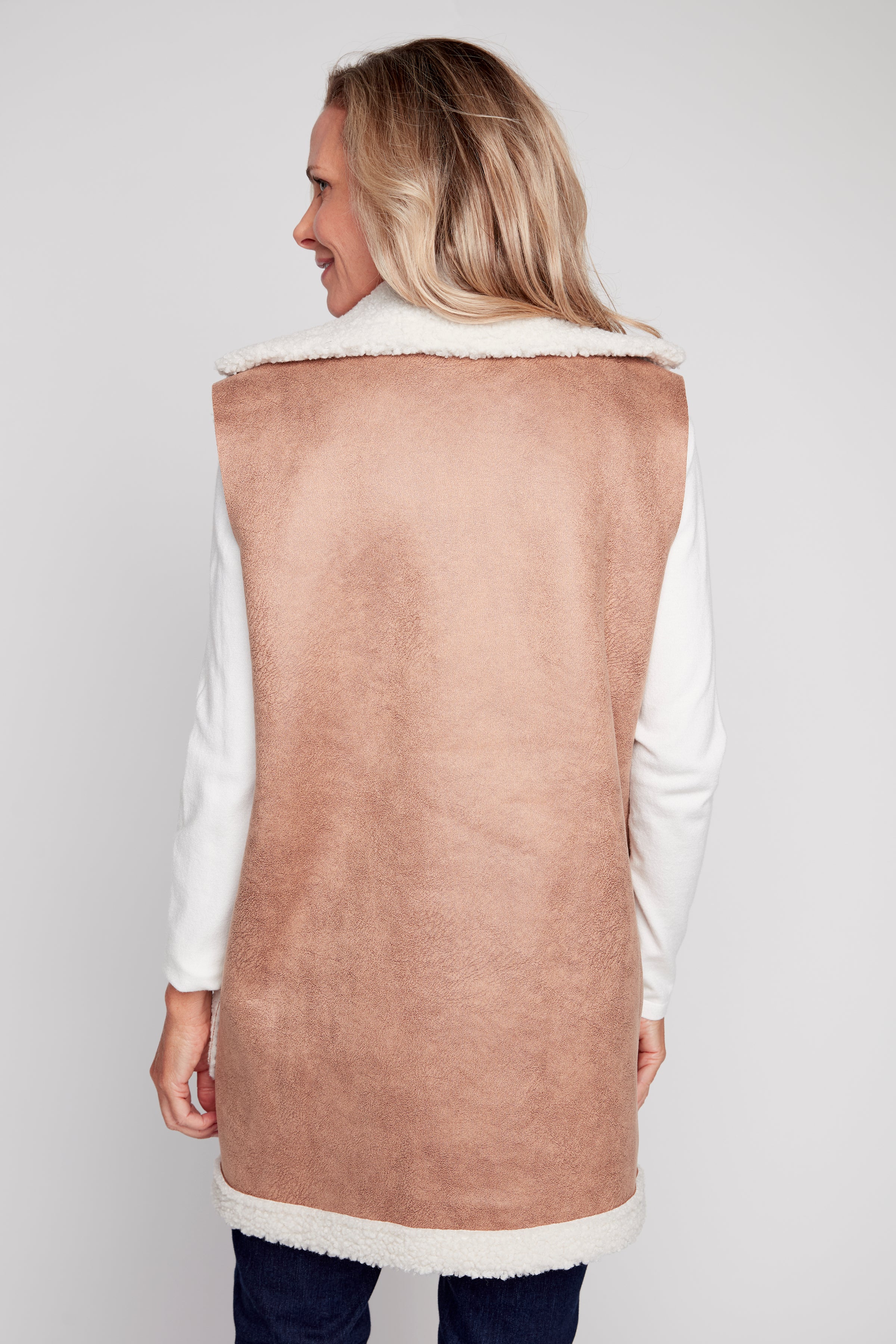 Long sherpa vest