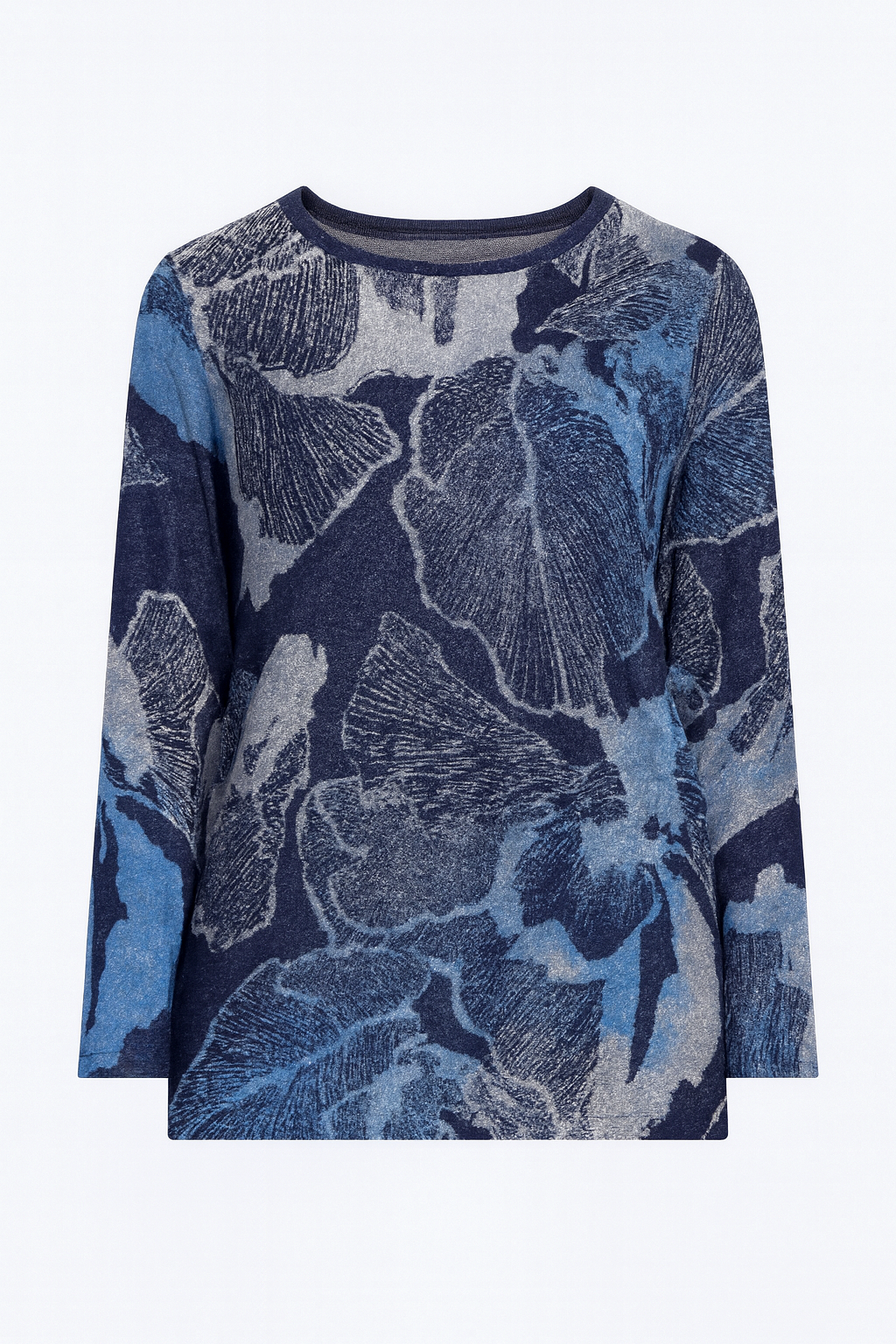 Floral burnout jacquard knit top