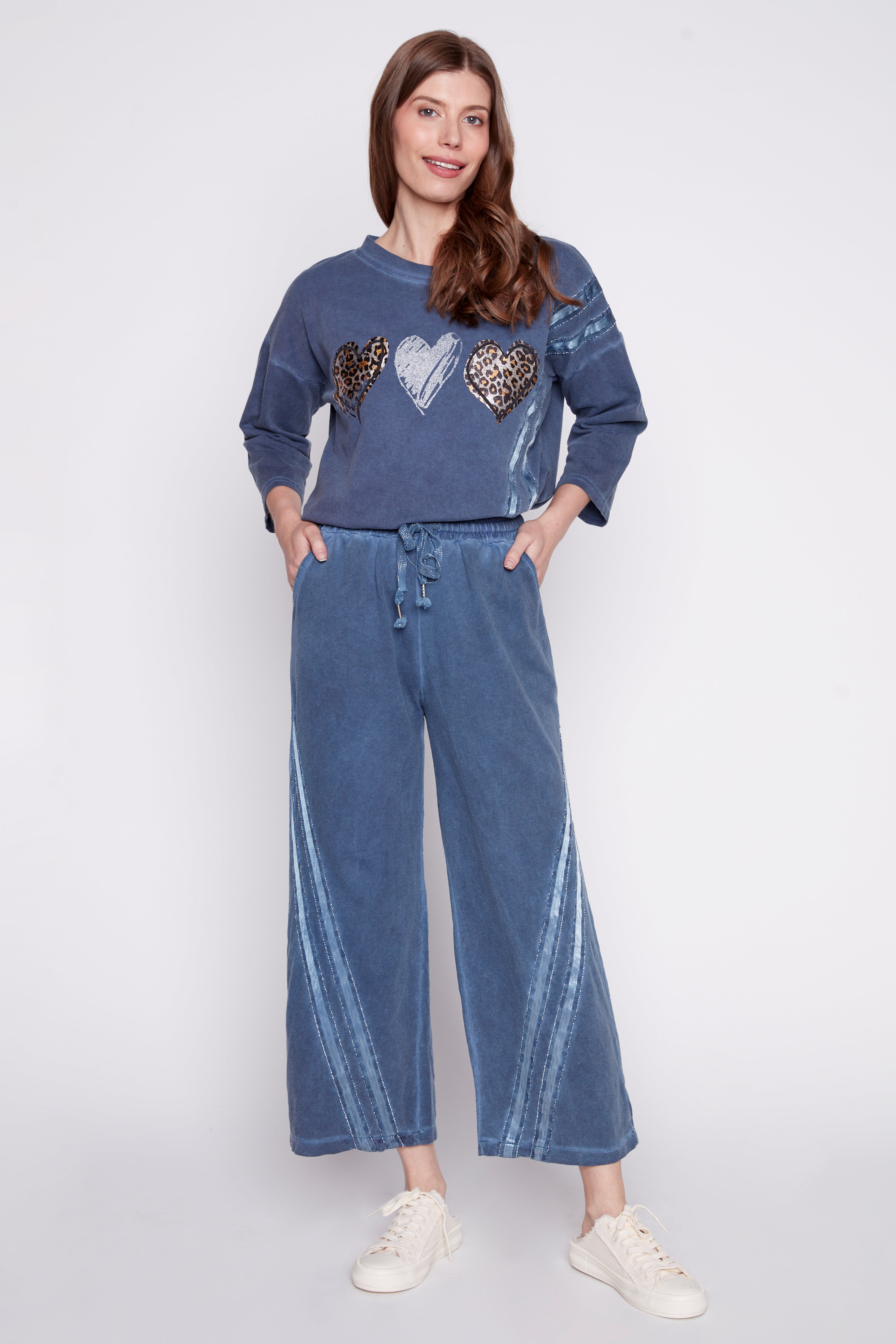 Le pantalon palazzo avec détail ruban