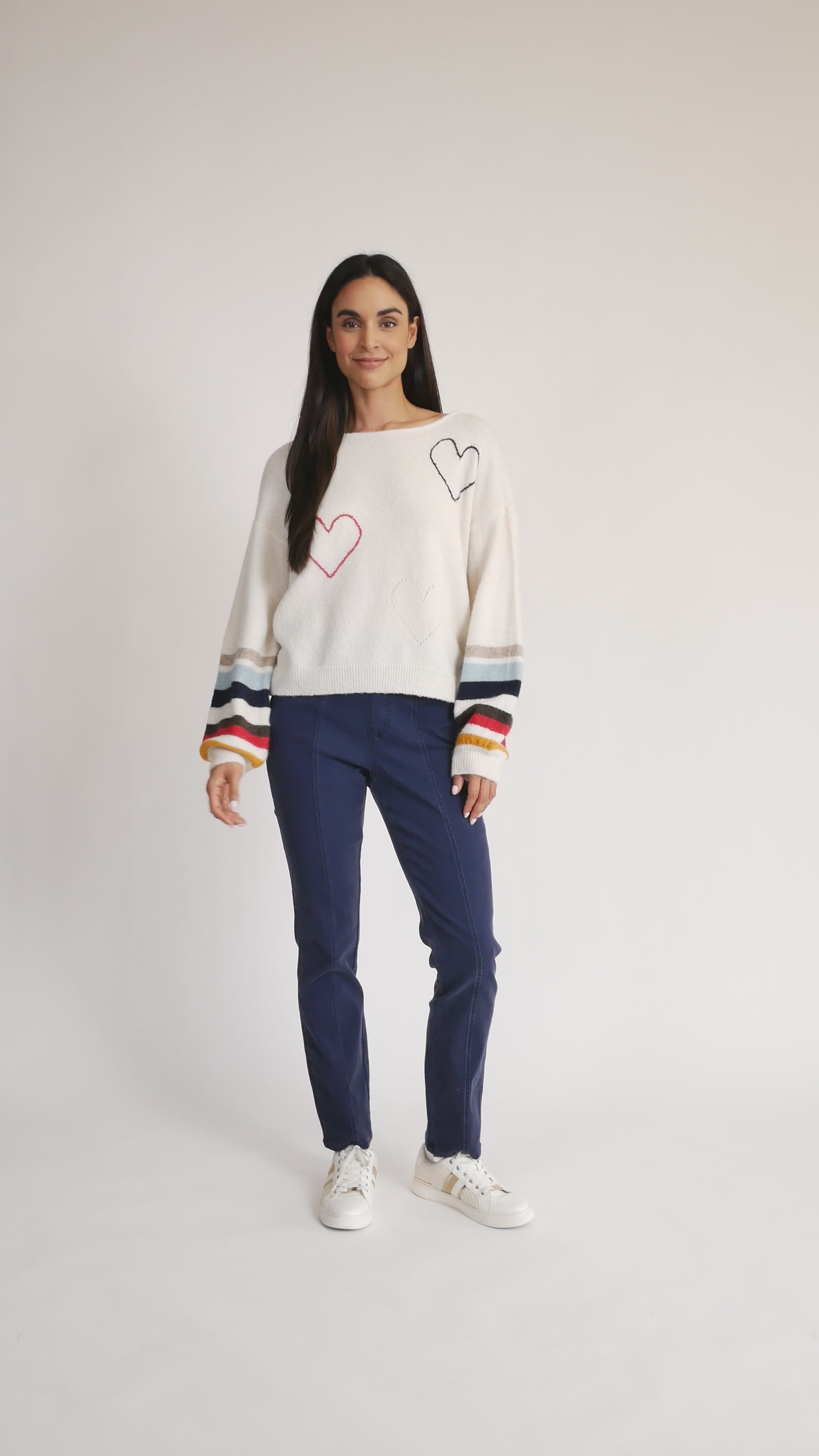 Heart Intarsia Sweater in natural video