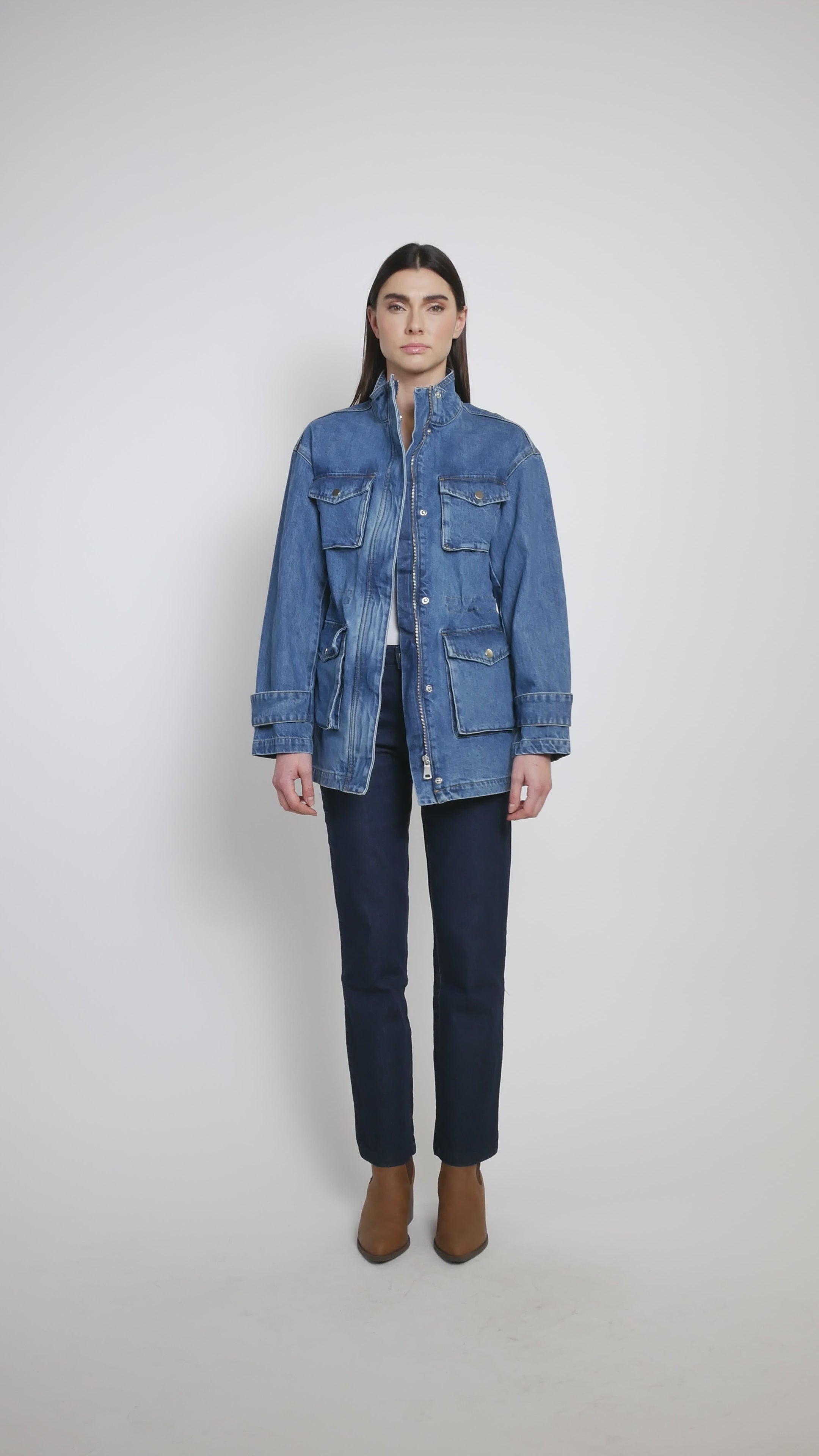 Denim utility jacket