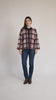 Plaid Button Front Knit Cardigan in navy multi video