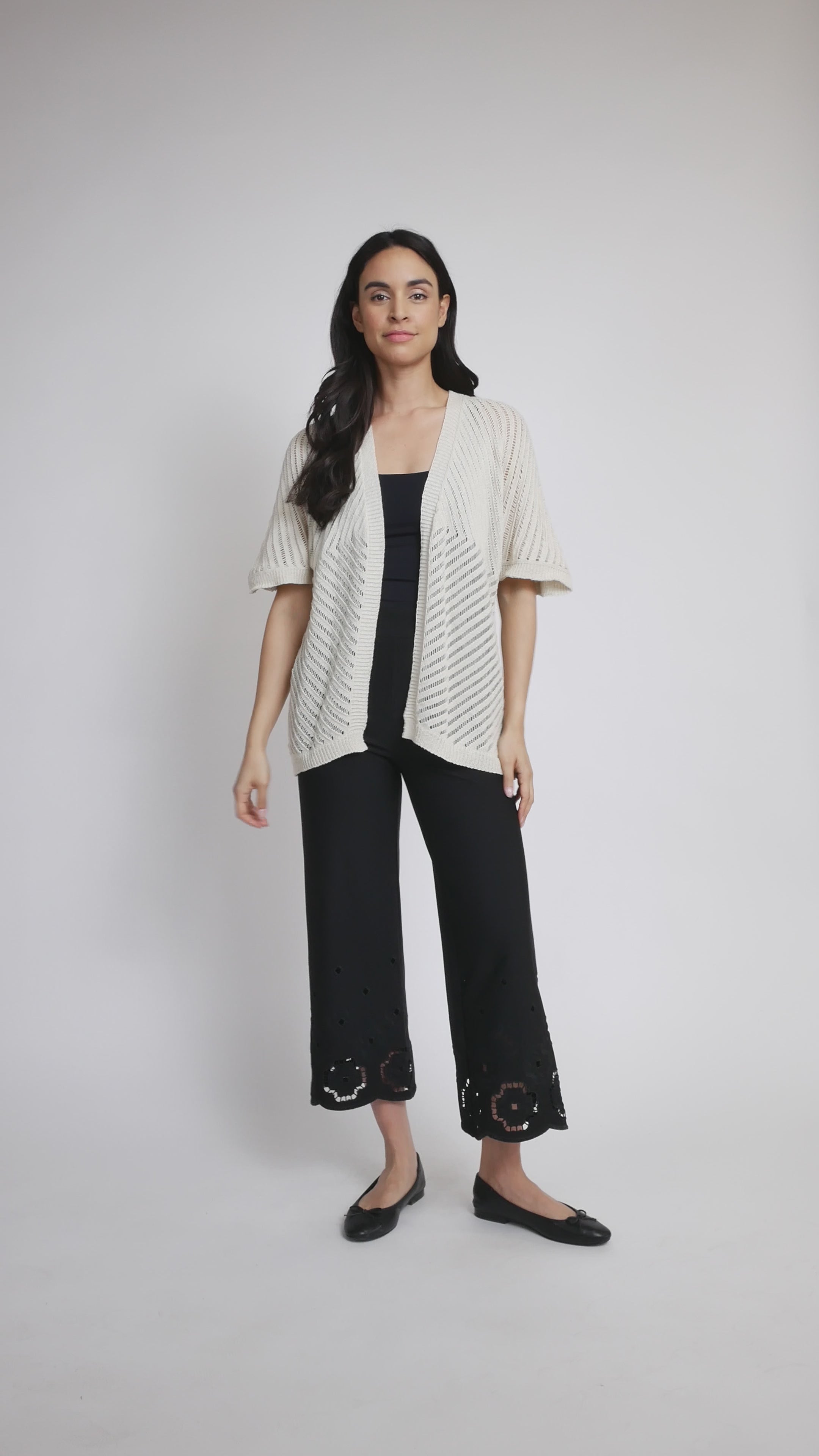 Cotton open stitch cardigan