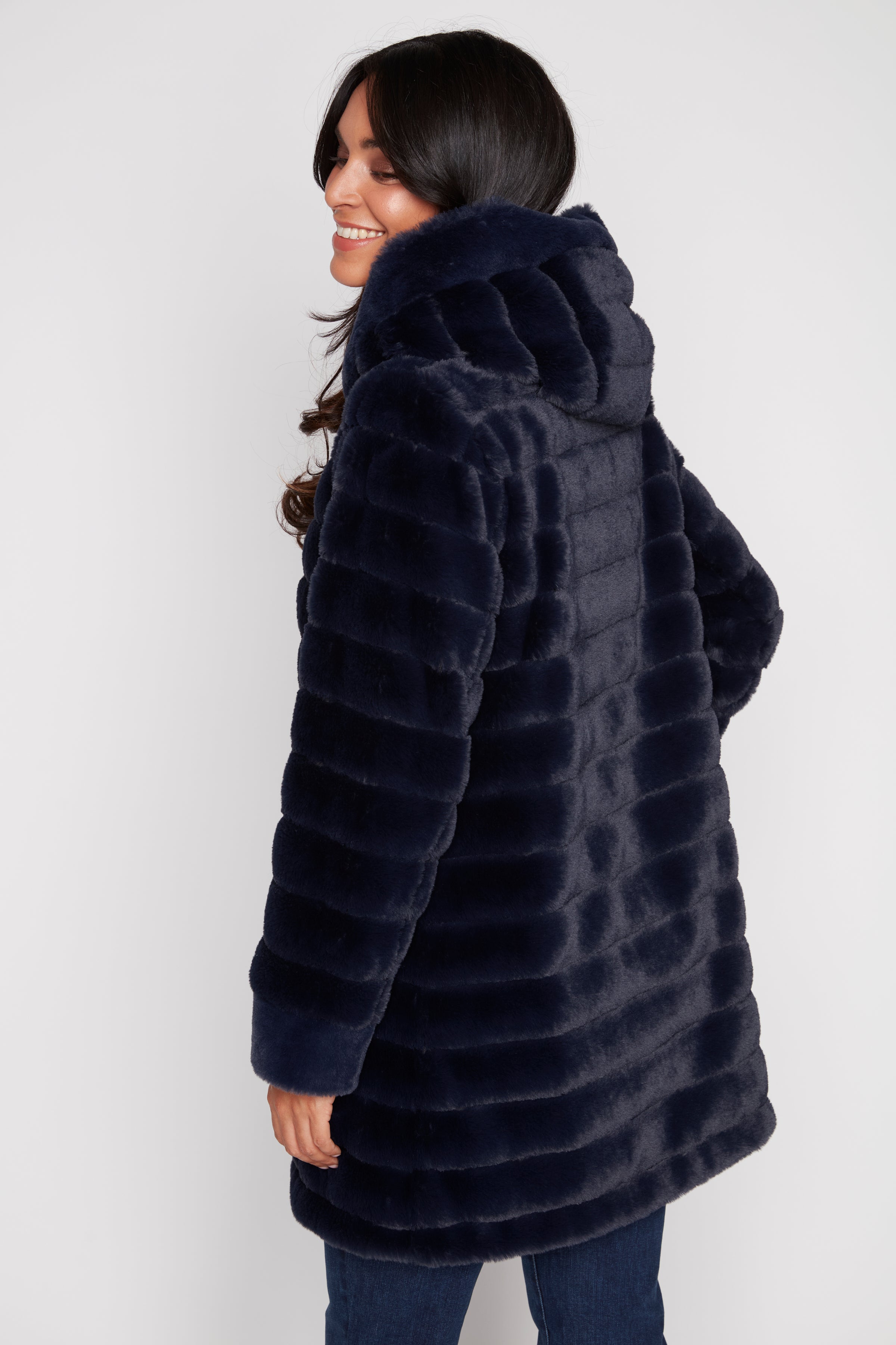 Reversible fun fur jacket