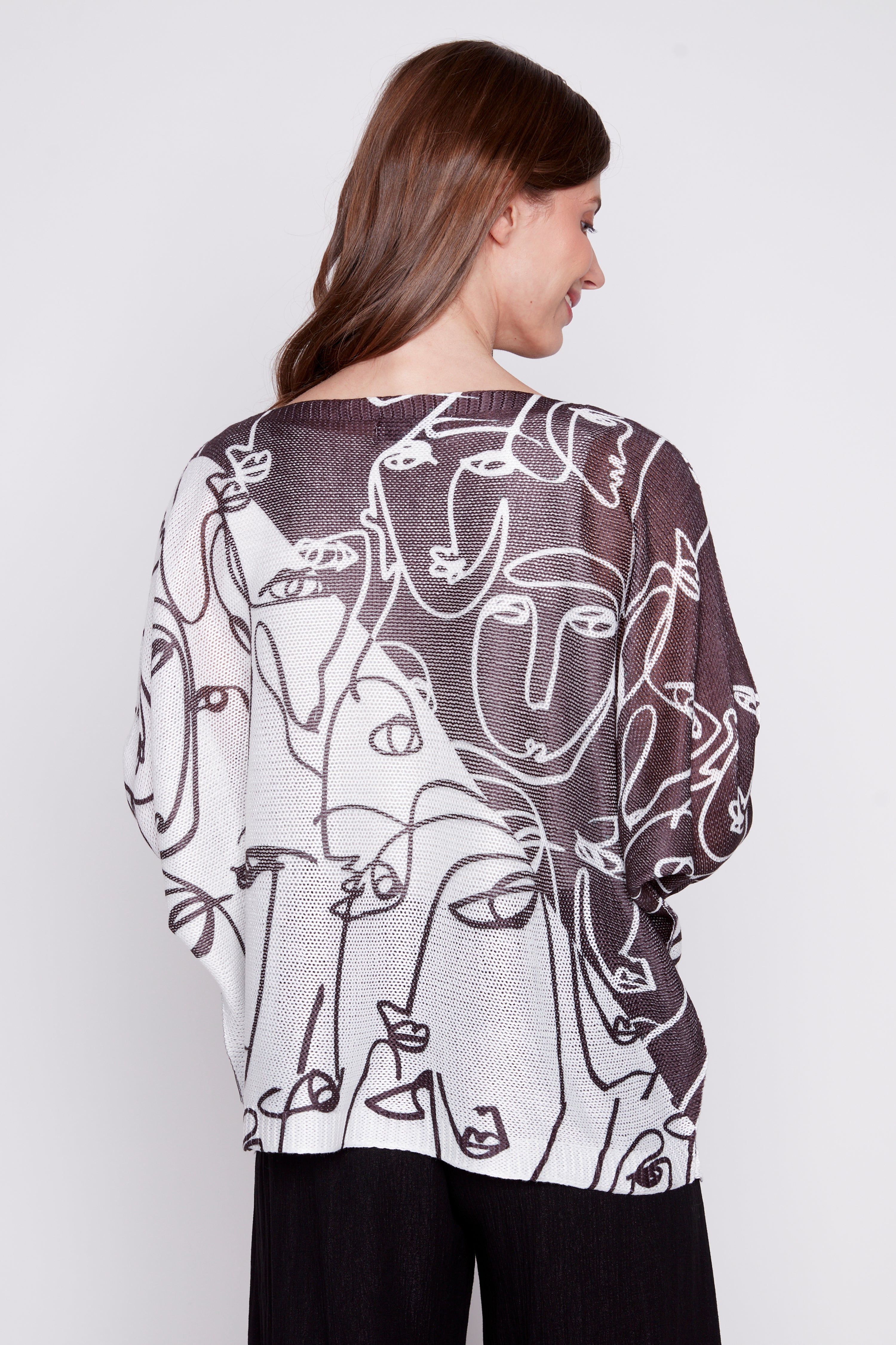 Picasso print knit print sweater